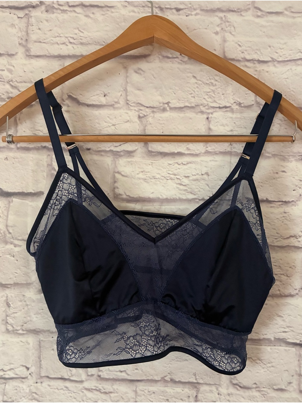 Auden Navy Blue Lace Trim Bralette - XL